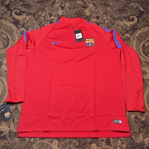 Nike FC Barcelona Soccer Jacket Drill Training Top Jersey Mens Size 2XL New Red